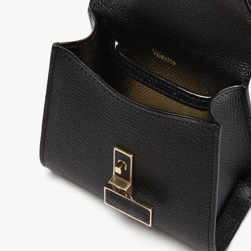 Valextra Borsa cintura compatta da Donna in Pelle Nera | Valextra Iside Presa