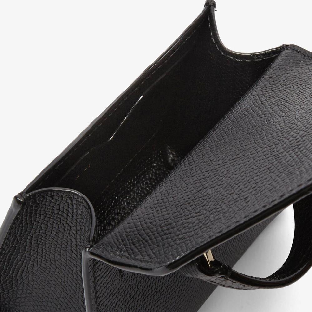 Valextra Borsa cintura compatta da Donna in Pelle Nera | Valextra Iside Presa
