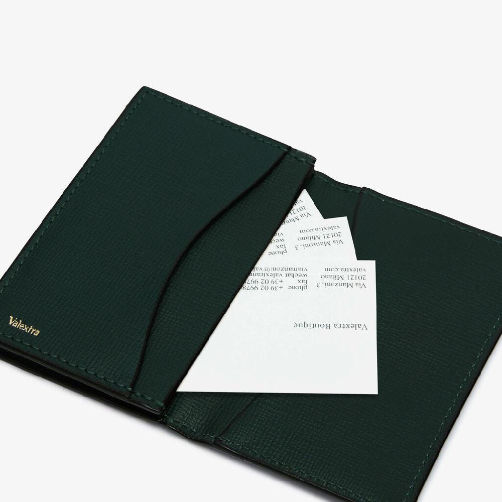 Valextra Porta carte di credito elegante in Pelle Verde | Valextra Online