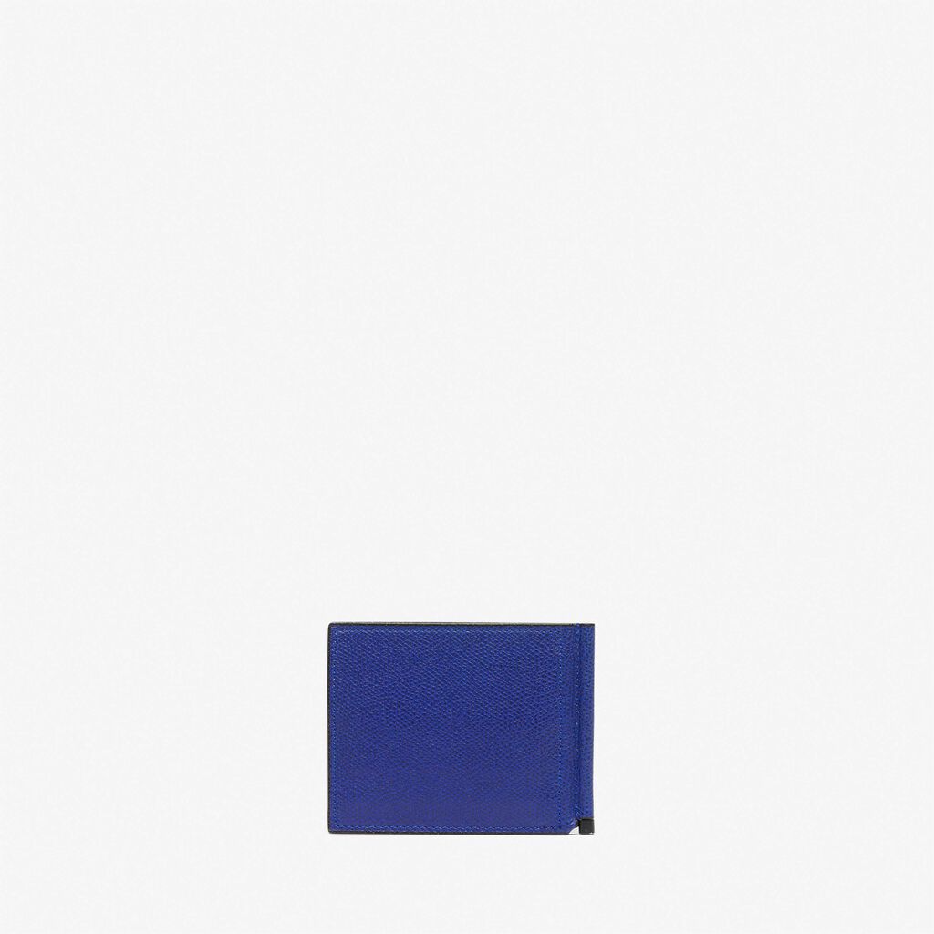 Valextra Portafoglio con fermasoldi in Pelle Blu | Valextra Outlet