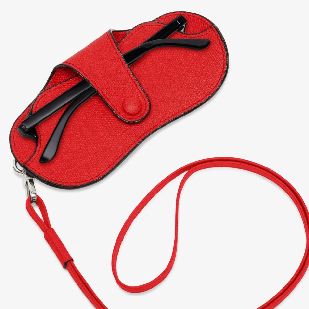 Valextra Porta occhiali da Donna con tracolla in Pelle Rossa | Valextra Saldi