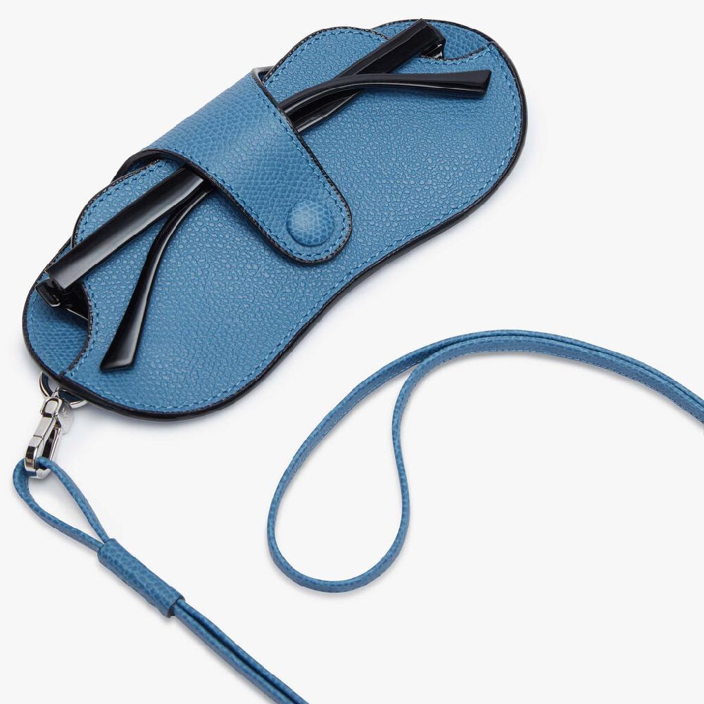 Valextra Custodia occhiali da Donna in Pelle Azzurra di Lusso | Valextra Hotsell