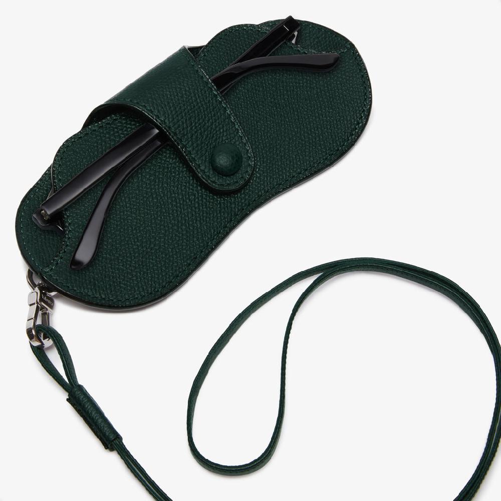 Valextra Custodia porta occhiali di Lusso in Pelle Verde | Valextra Vendita Calda