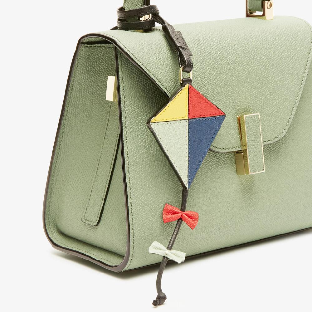 Valextra Charm Aquilone | Pelle di vitello Millepunte | Verde Menta/Blu Zaffiro/Rosso Cremisi/Giallo/Nero | Valextra Vendite Flash