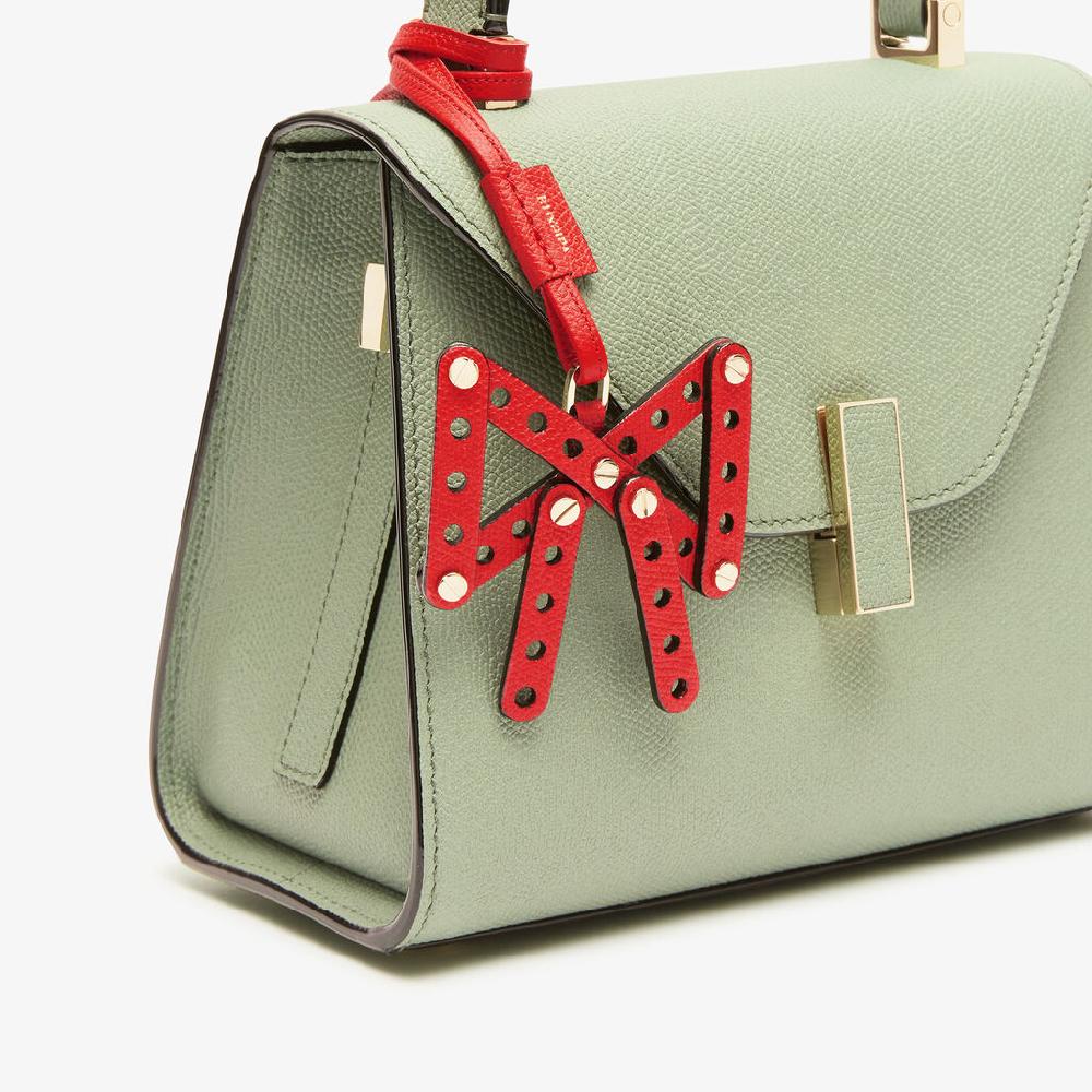 Valextra Charm Engineering Beauty Fiocco | Pelle di vitello Millepunte | Rosso Cremisi | Valextra In Saldo