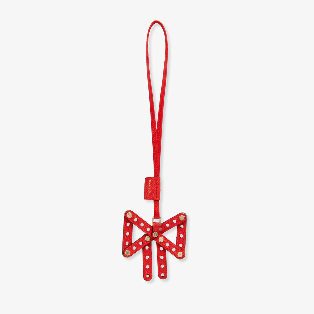 Valextra Charm Engineering Beauty Fiocco | Pelle di vitello Millepunte | Rosso Cremisi | Valextra In Saldo