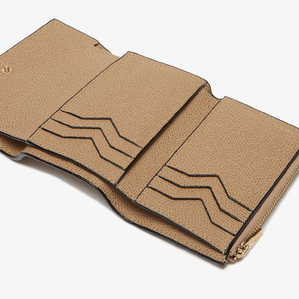 Valextra Portafoglio piccolo di Lusso in Pelle Beige | Valextra Pocket 2025