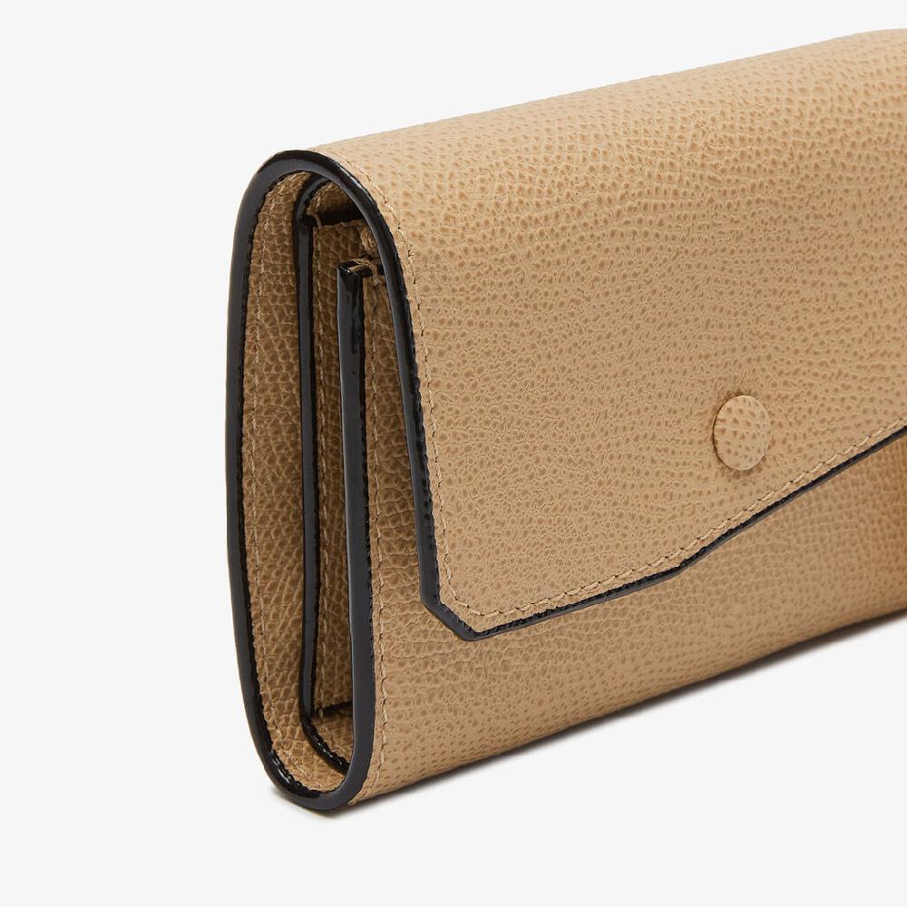 Valextra Portafoglio piccolo di Lusso in Pelle Beige | Valextra Pocket 2025