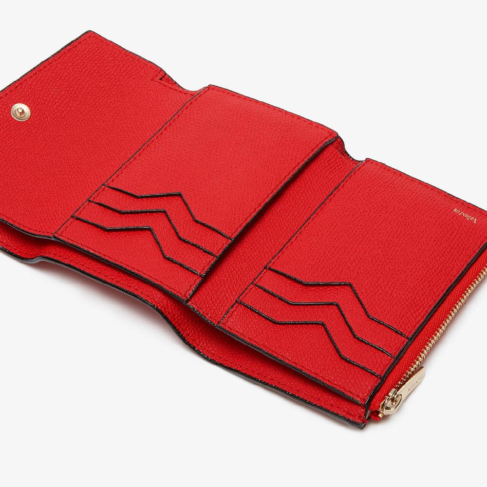 Valextra Portafoglio da Donna in Pelle Rossa cremisi | Valextra Pocket Italy