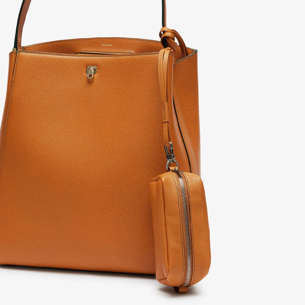 Valextra Trousse da Donna in Pelle Marrone con tracolla | Valextra In Linea