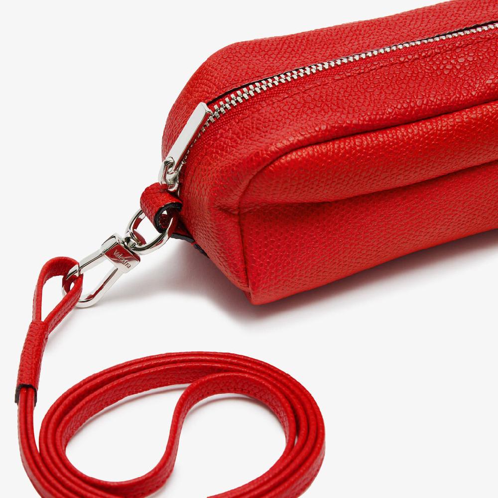 Valextra Trousse da Donna in Pelle Rossa con tracolla | Valextra Nuovo
