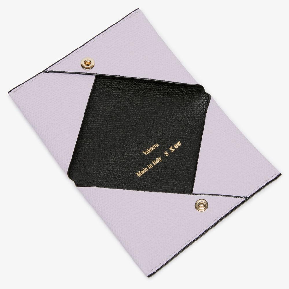 Valextra Porta carte con bottone da Donna in Pelle Rosa e Nera | Valextra Pezzi Unici
