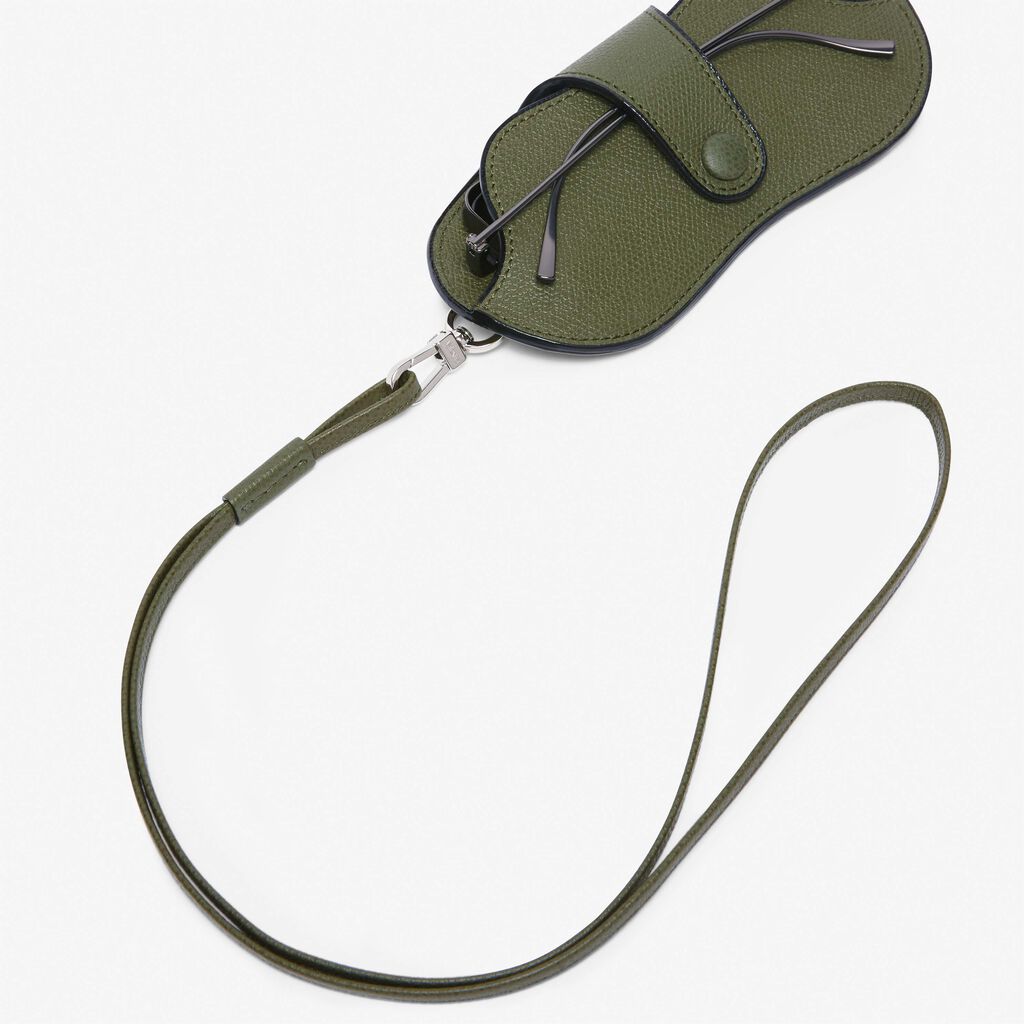 Valextra Custodia occhiali in Pelle Verde Militare | Valextra Promozione Limitata