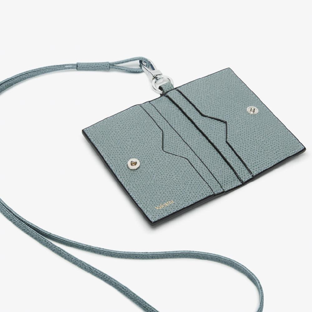 Valextra Porta carte con laccio Donna in Pelle Azzurra cerulea | Valextra Fino Al -60%