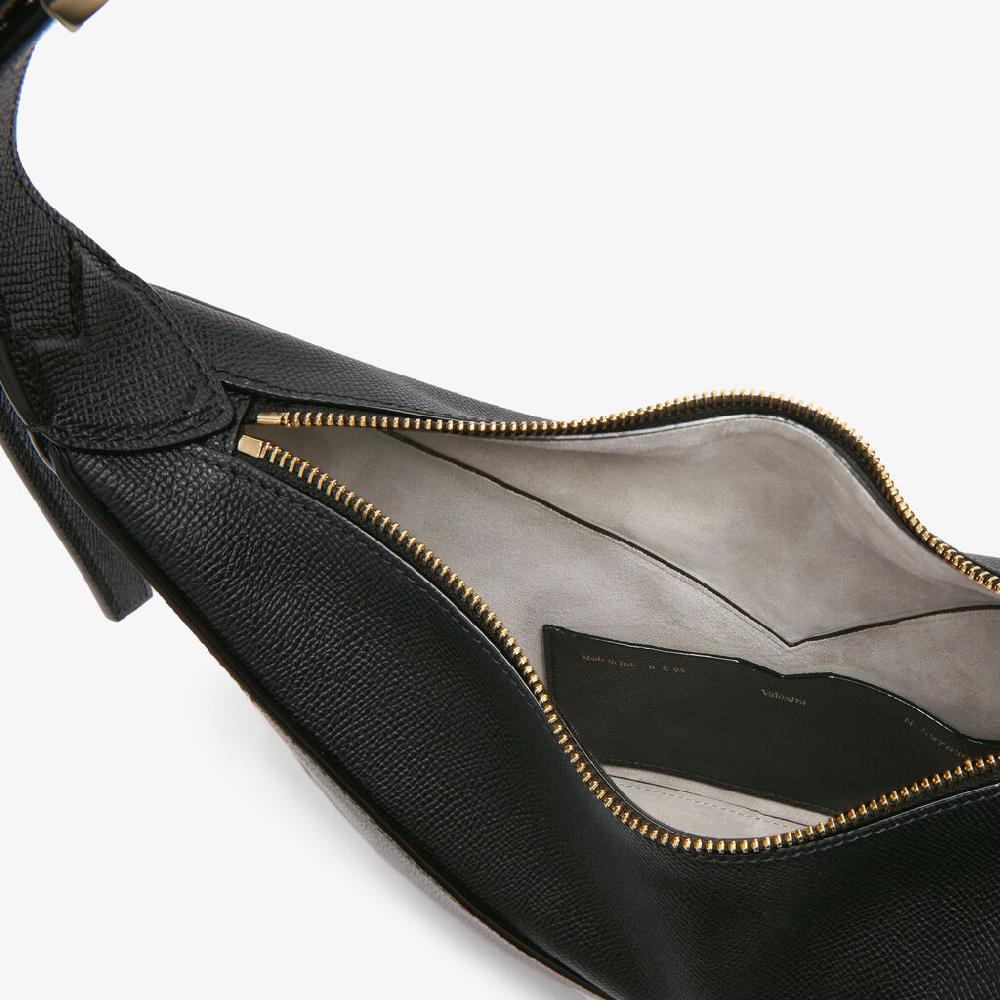 Valextra Borsa Hobo Vivi Mini | Pelle di vitello Millepunte Soft | Nero | Valextra Affare Del Giorno