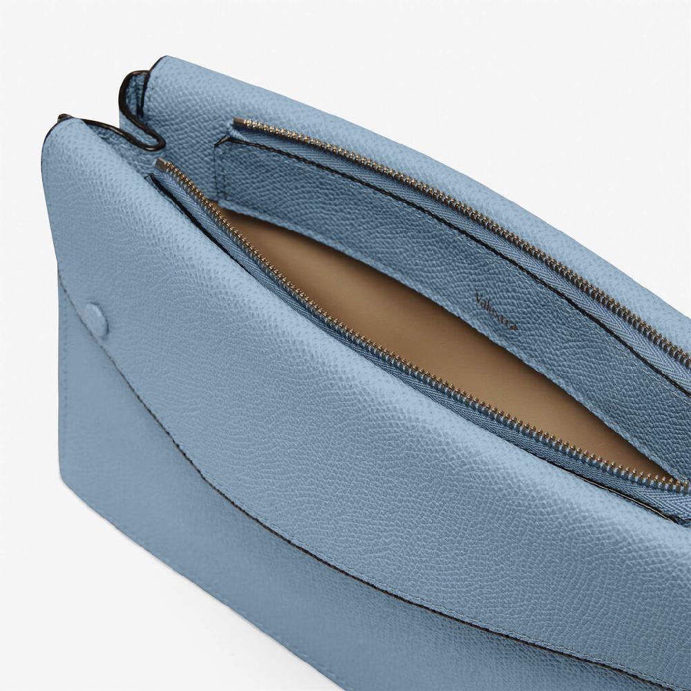 Valextra Borsa a tracolla da Uomo in Pelle Azzurra | Valextra Pocket Sottocosto
