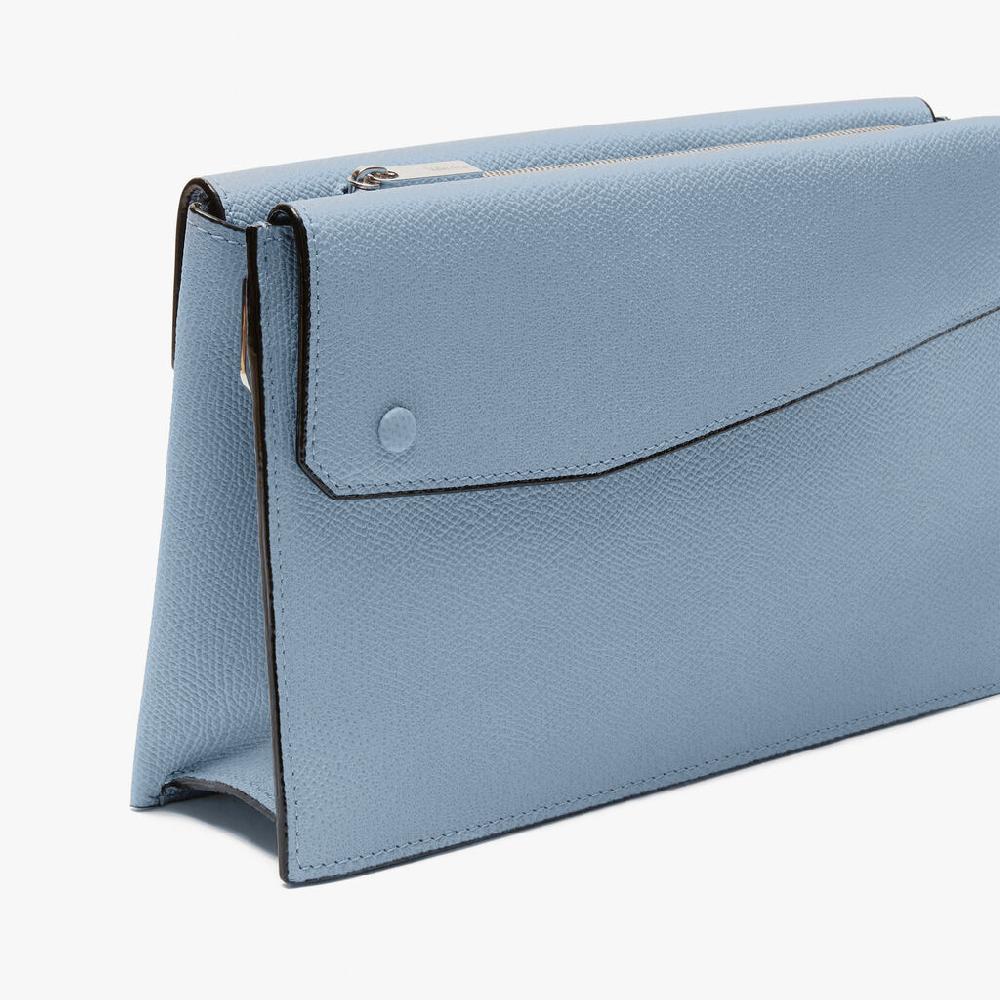 Valextra Borsa a tracolla da Uomo in Pelle Azzurra | Valextra Pocket Sottocosto