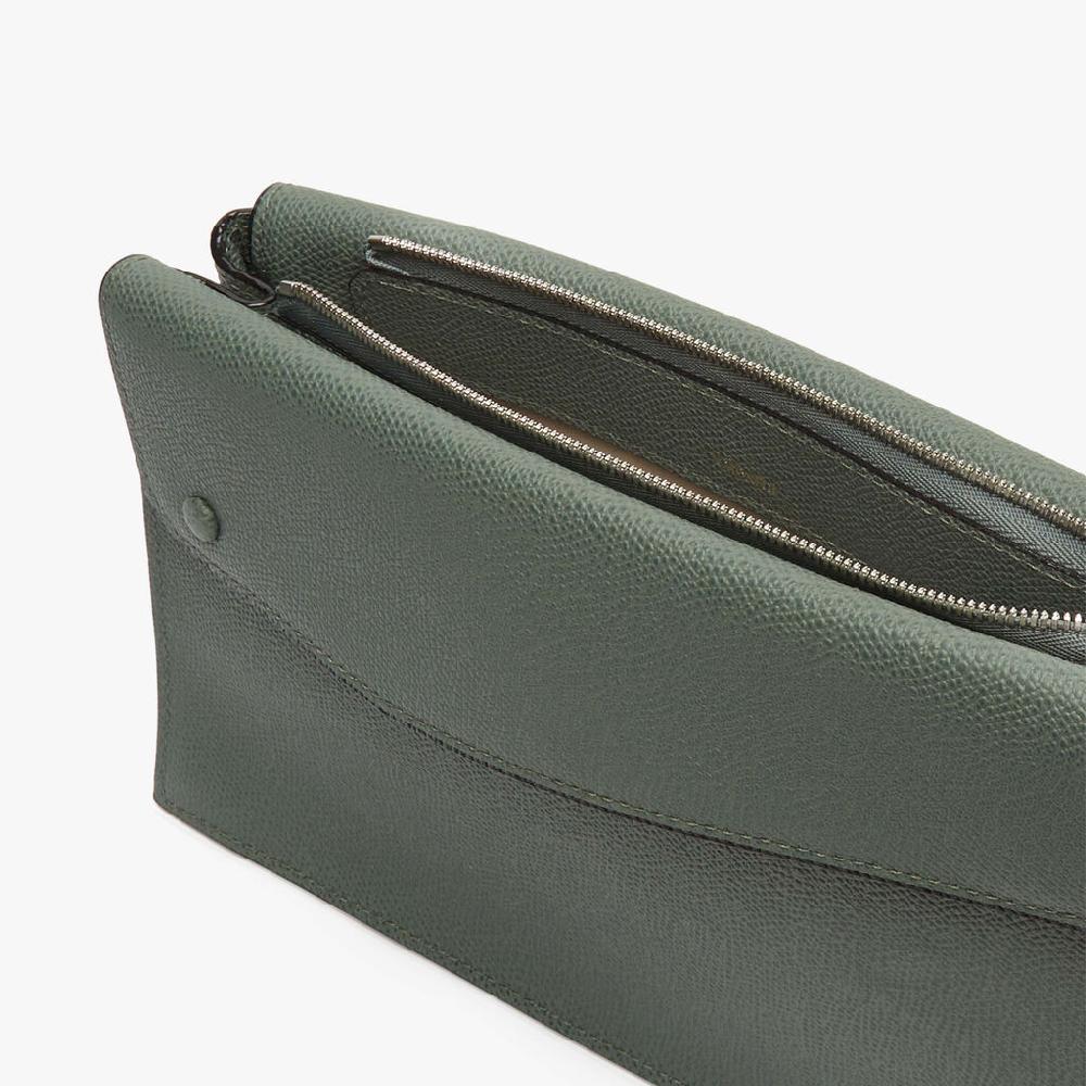 Valextra Borsa a tracolla da Uomo in Pelle Verde | Valextra Pocket Novità
