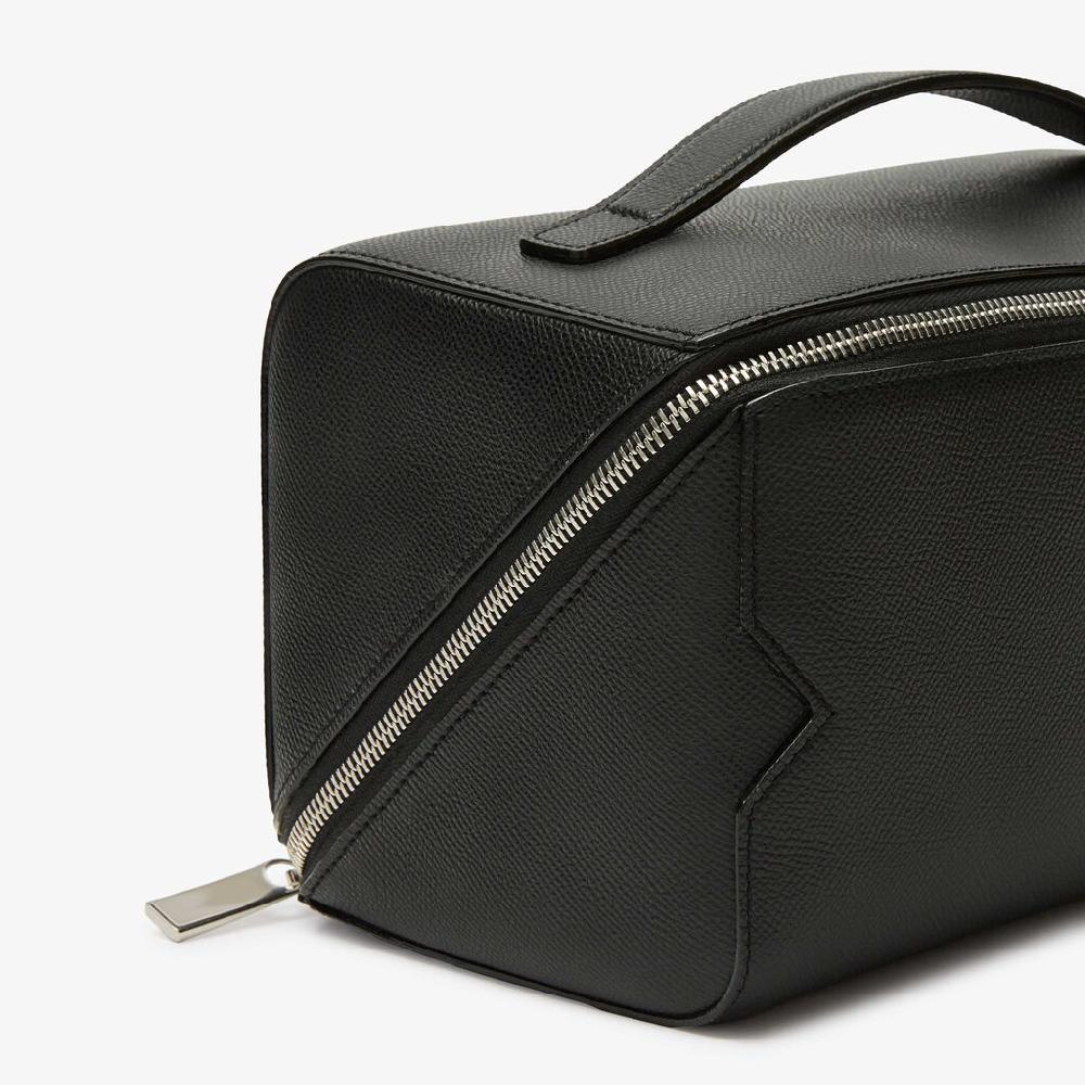 Valextra Beauty case da Uomo di Lusso in Pelle Nera | Valextra V-Line Offerte