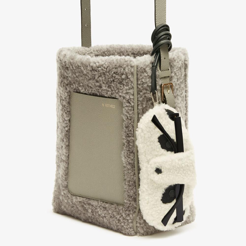 Valextra PORTA OCCHIALI CON TRACOLLA MONTONE RICAMO PANDA/VITELLO VS PALLADIO Hotsell