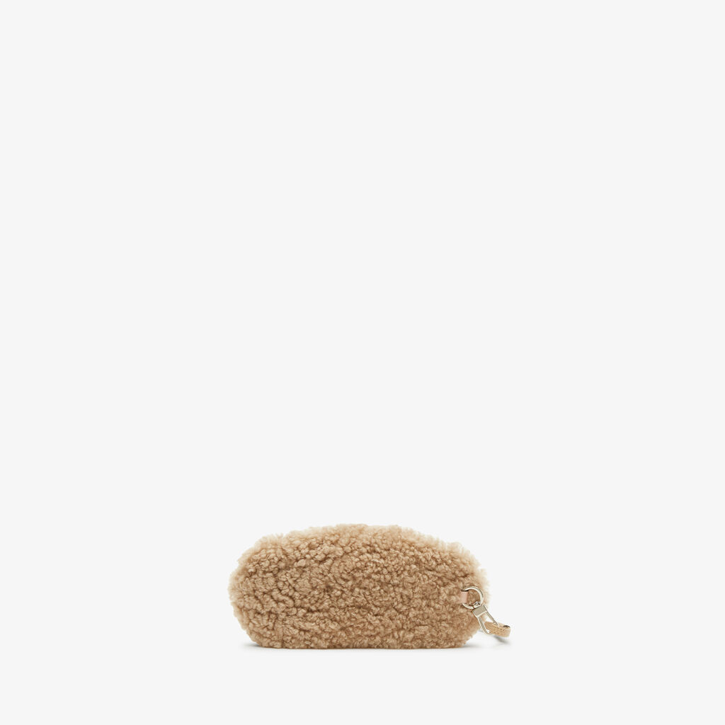 Valextra Custodia per occhiali Orso di Lusso in Shearling Beige Vendita Calda