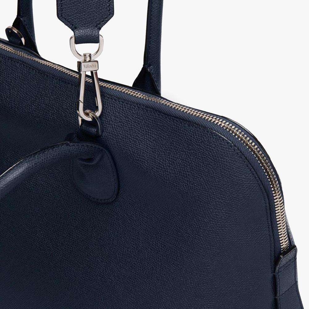 Valextra Borsa tote da ufficio in Pelle Blu | Valextra My Logo Vendita Economica