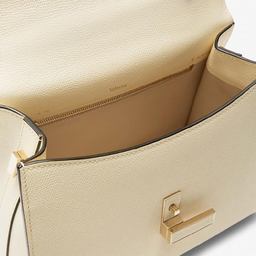 Valextra Valextra Iside: Borsa a mano Media in Pelle Bianca Moda