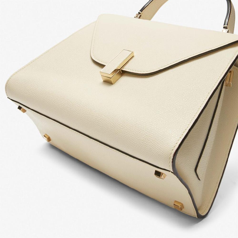 Valextra Valextra Iside: Borsa a mano Media in Pelle Bianca Moda
