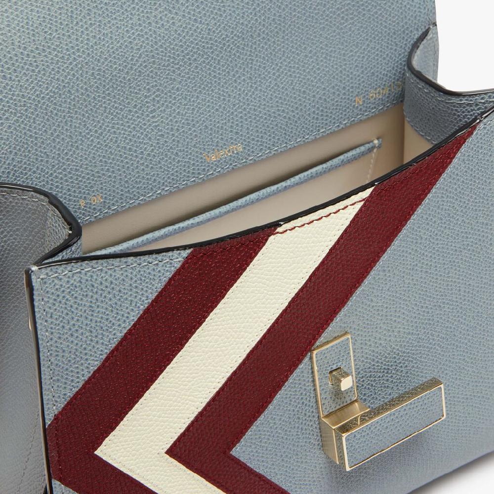 Valextra Borsa Donna Pelle intarsia Blu e Boreaux | Valextra Iside 2025
