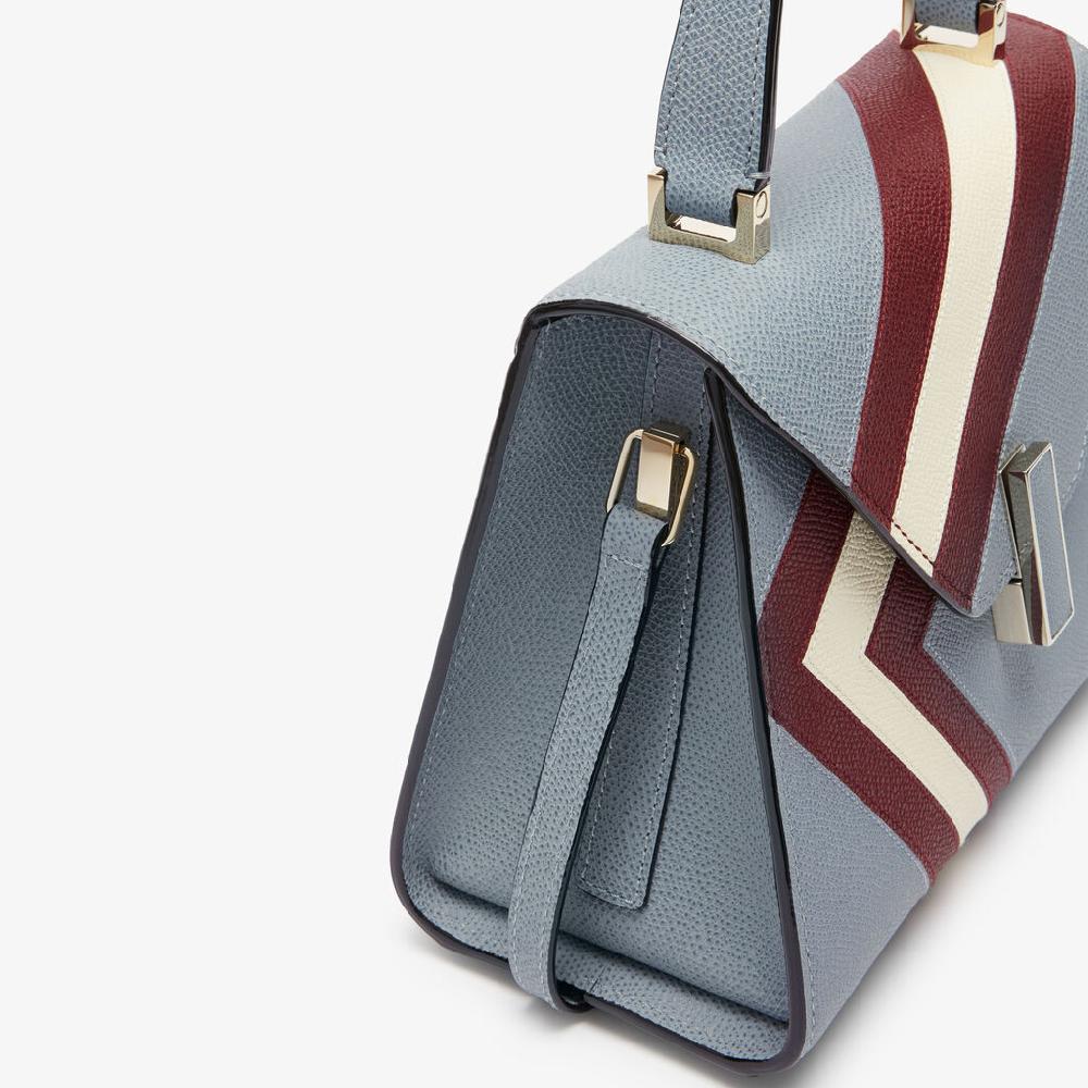 Valextra Borsa Donna Pelle intarsia Blu e Boreaux | Valextra Iside 2025