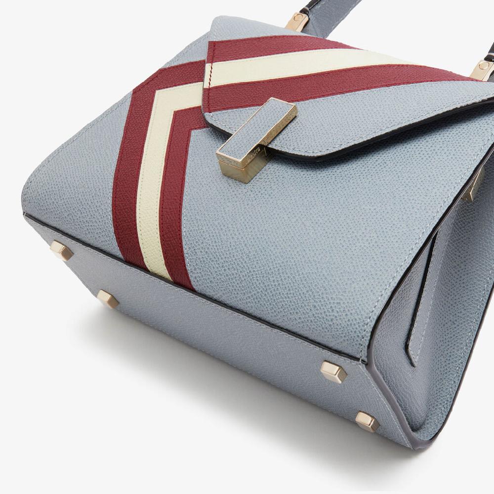 Valextra Borsa Donna Pelle intarsia Blu e Boreaux | Valextra Iside 2025