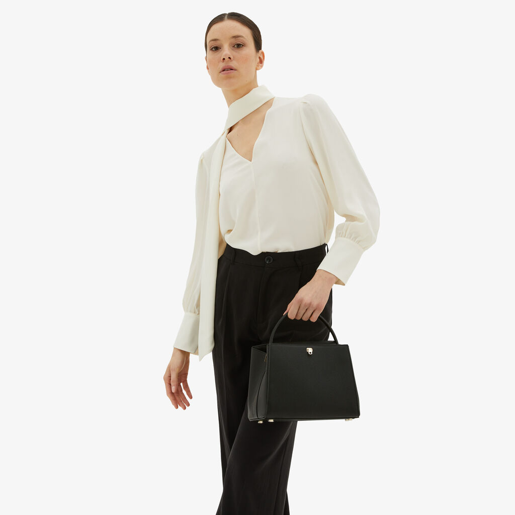 Valextra Borsa a mano da Donna in Pelle Nera | Valextra Brera Pezzi Unici