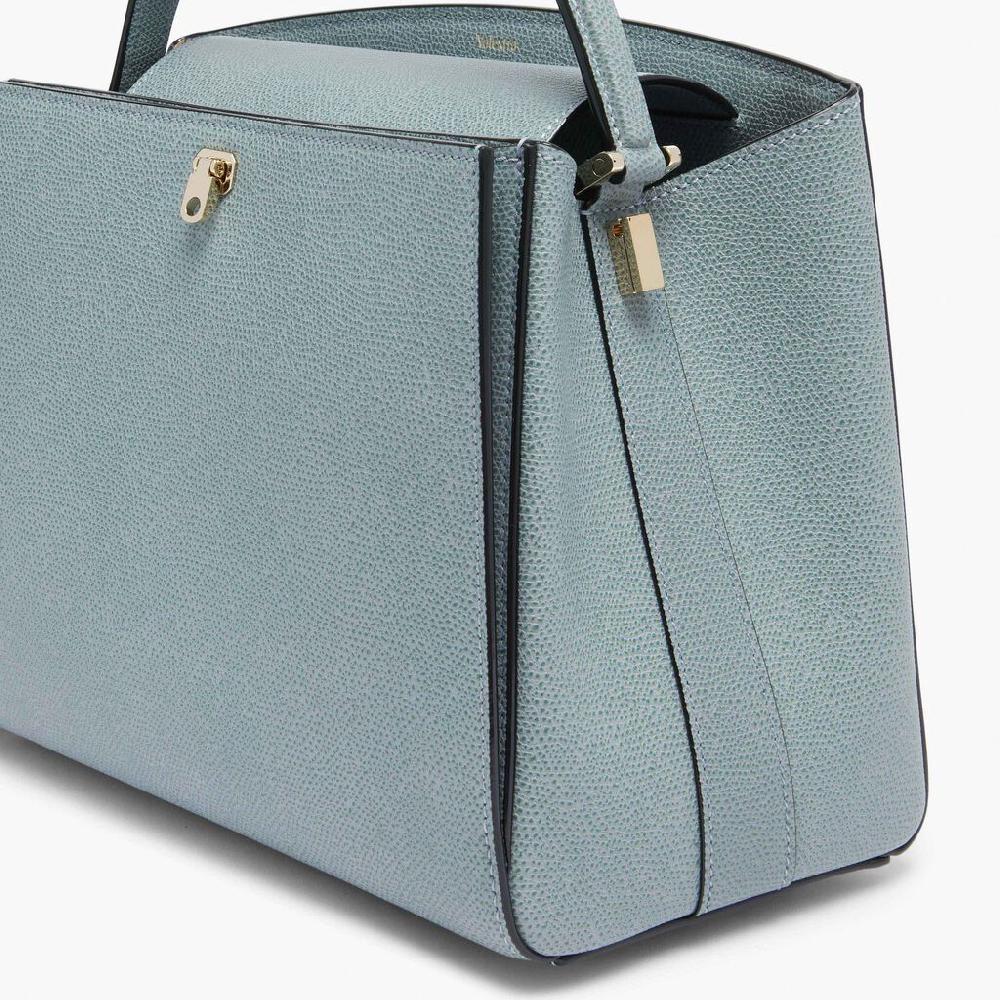 Valextra Valextra Brera: Borsa a mano Media in Pelle Blu Negozi Online