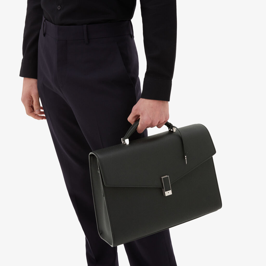 Valextra Valigetta da Uomo in Pelle Nera di Lusso | Valextra Iside Promozione Limitata