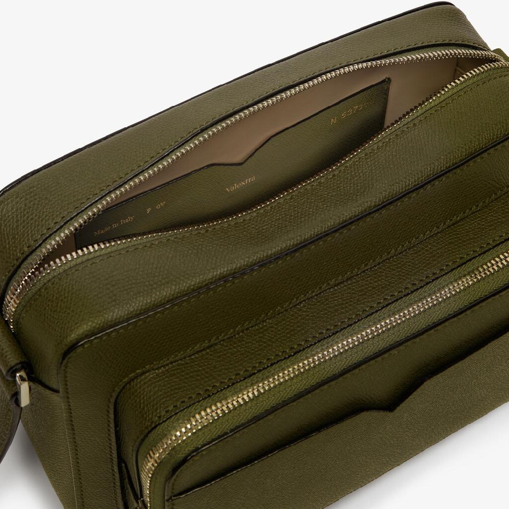 Valextra Borsa a tracolla da Uomo Verde Militare | Valextra V-Line Sconto