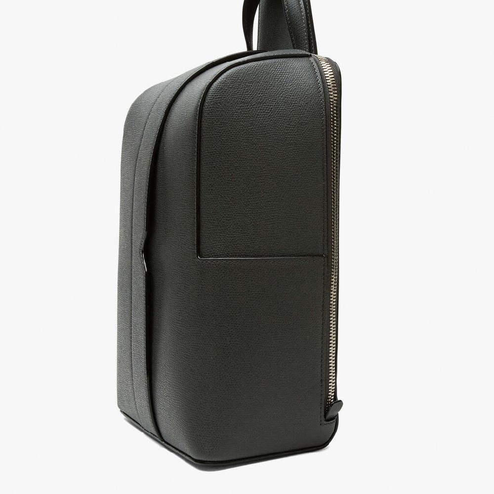 Valextra Zaino monospalla elegante in Pelle Grigia | Valextra V-Line Economico