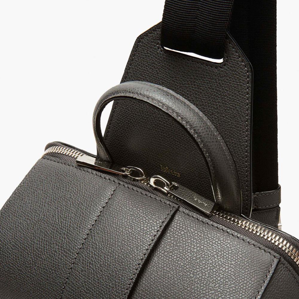 Valextra Zaino monospalla elegante in Pelle Grigia | Valextra V-Line Economico