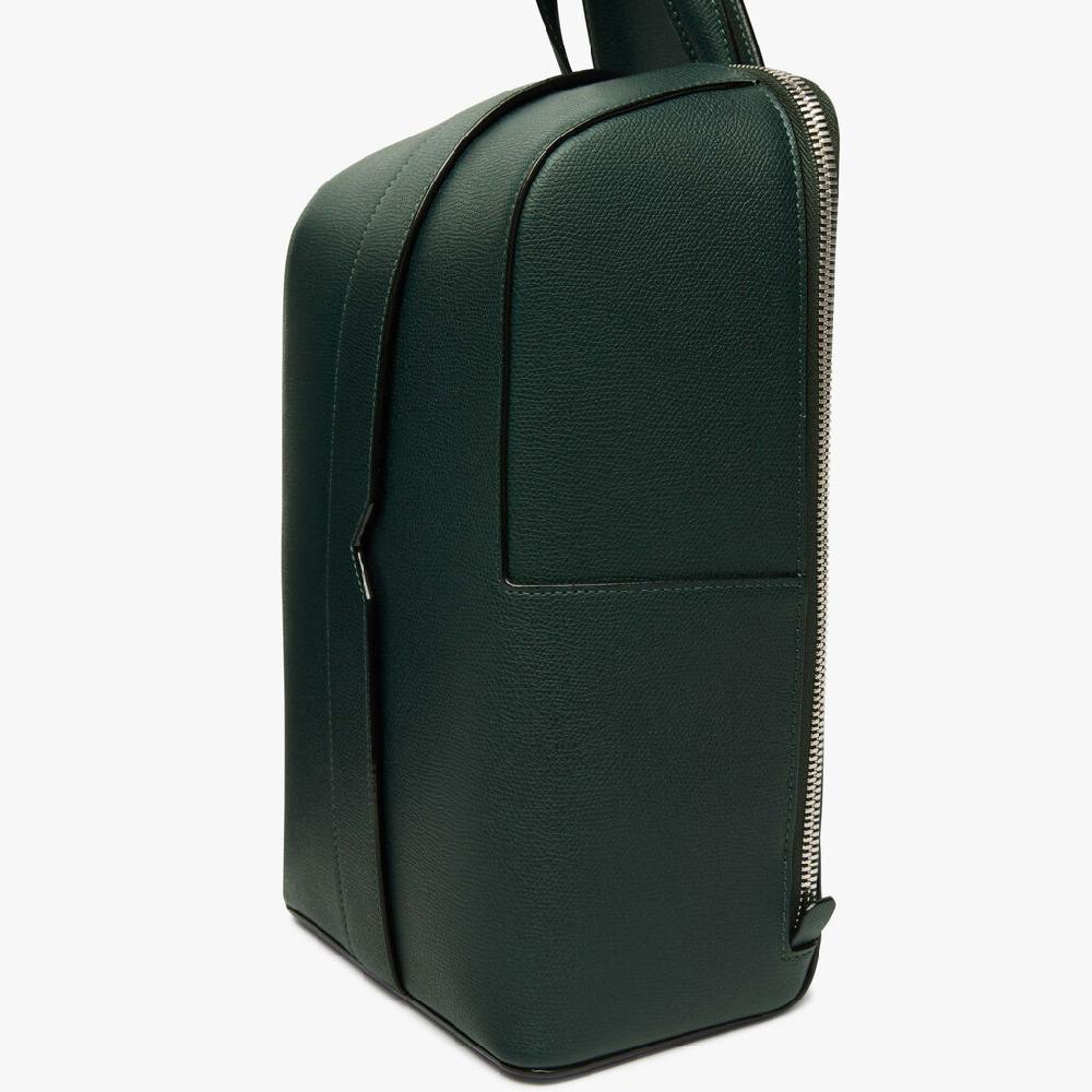 Valextra Zaino monospalla da Uomo in Pelle Verde | Valextra V-Line Outlet