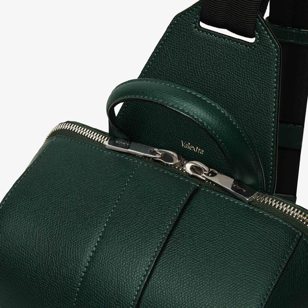 Valextra Zaino monospalla da Uomo in Pelle Verde | Valextra V-Line Outlet