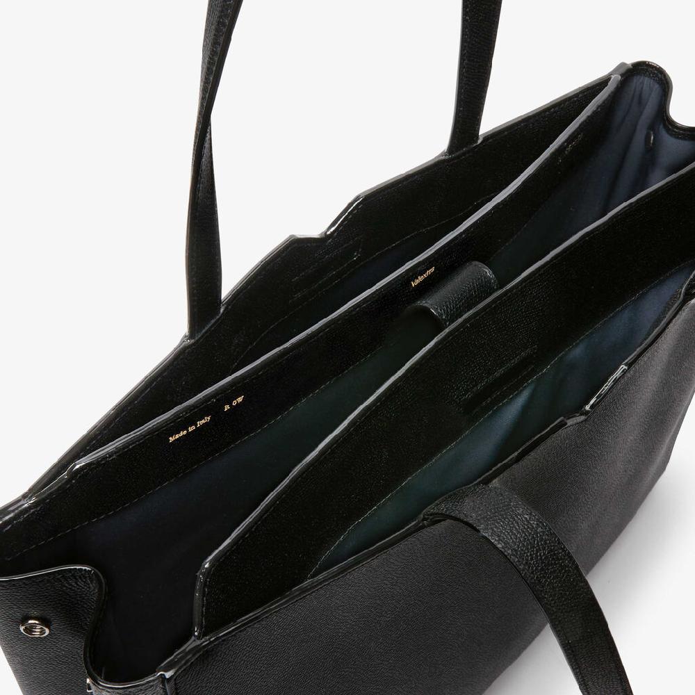 Valextra Shopping bag orizzontale da Uomo in Pelle Nera | Valextra V-Line Vendita Calda
