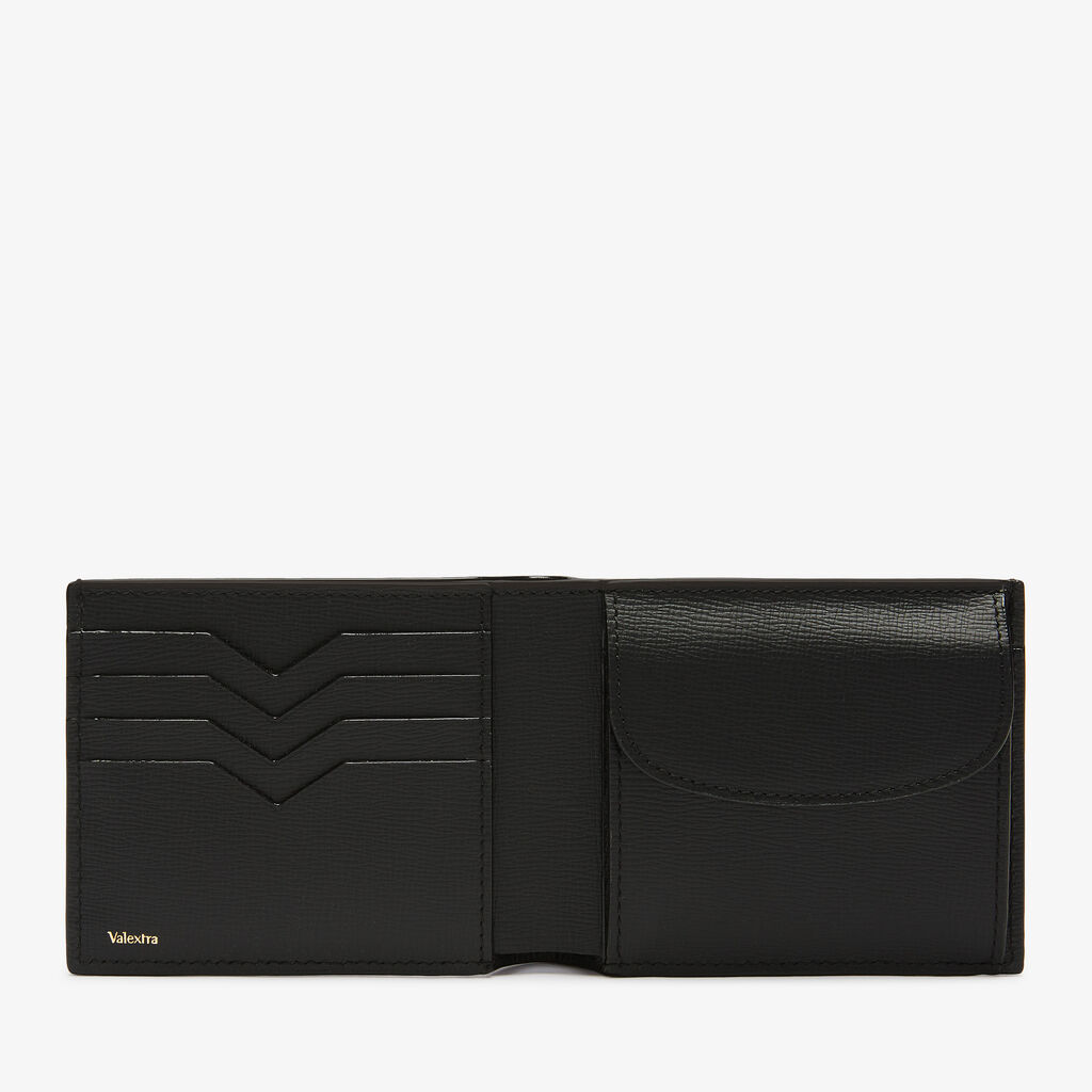 Valextra Portafoglio con portamonete in Pelle Nera | Valextra Vendite Flash