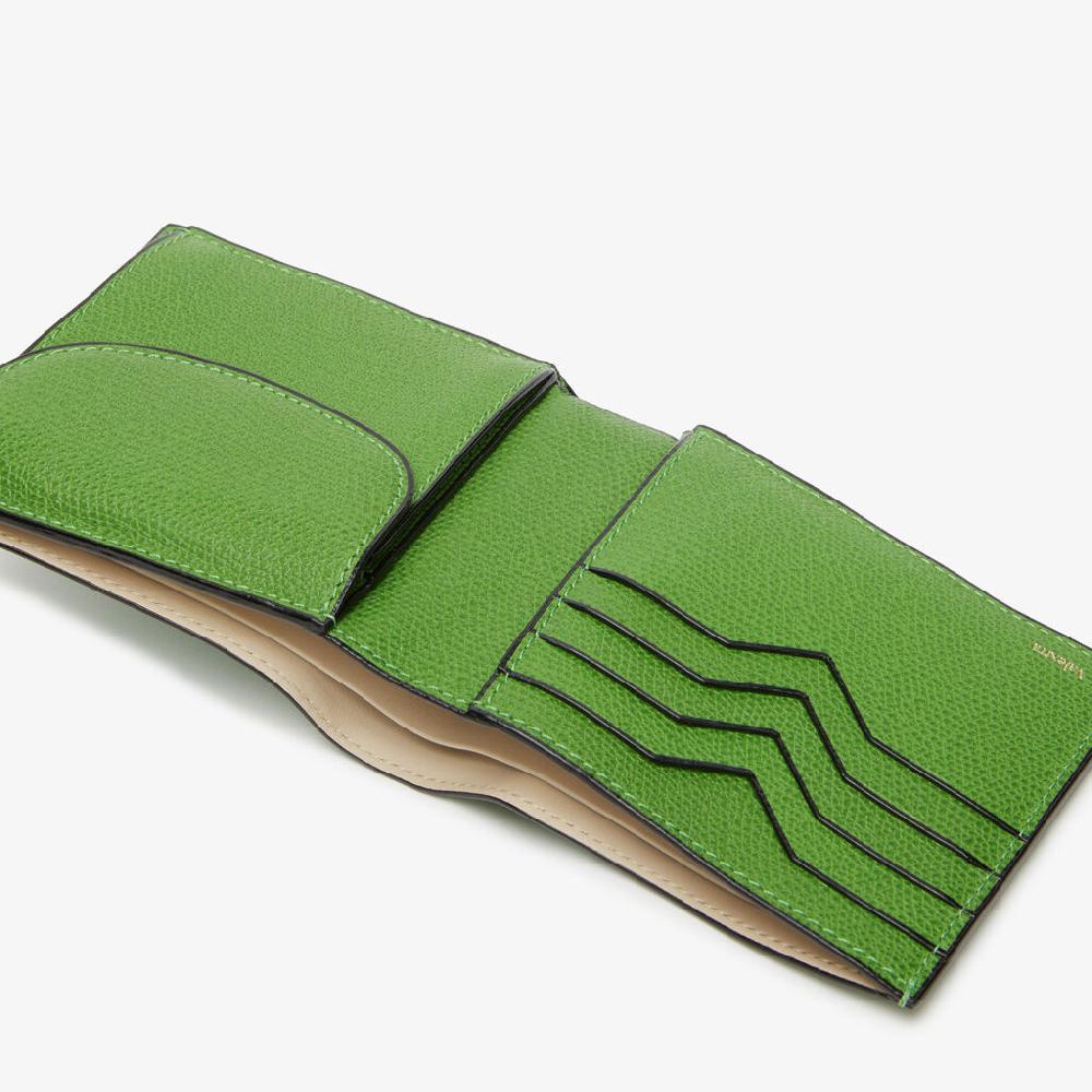 Valextra Portafoglio portamonete da Uomo in Pelle Verde | Valextra In Saldo