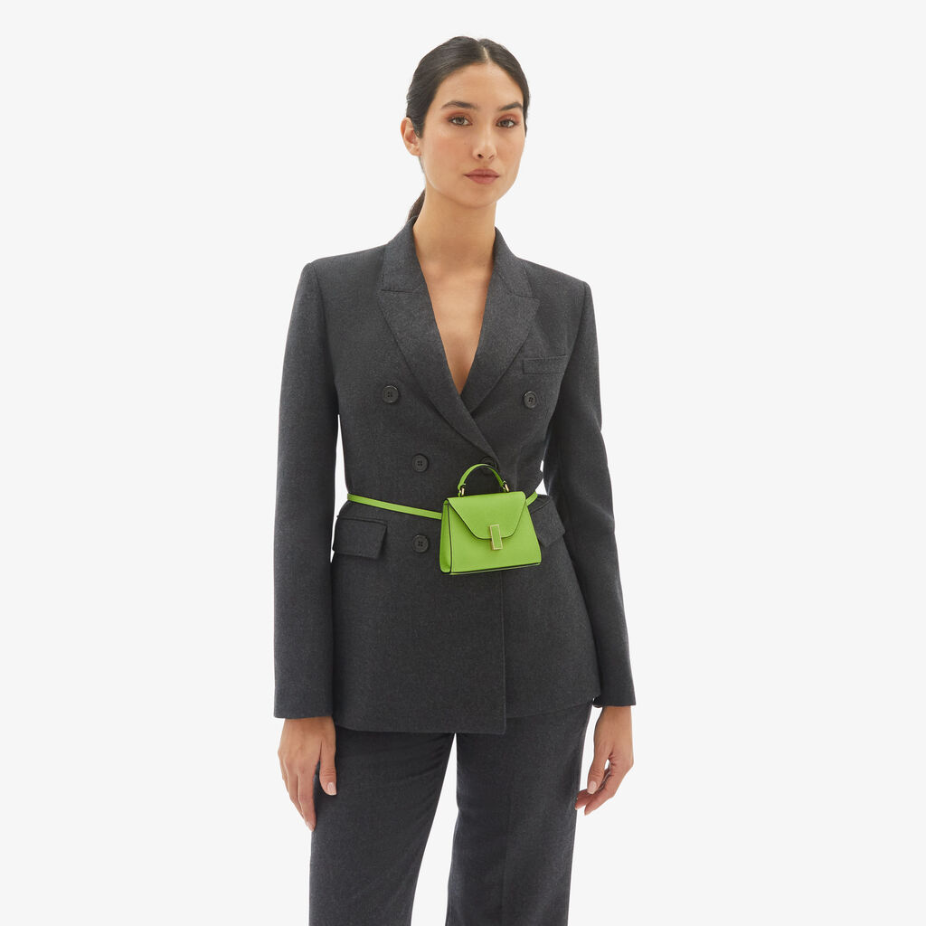 Valextra Borsa Cintura da Donna in Pelle Verde | Valextra Iside Moda