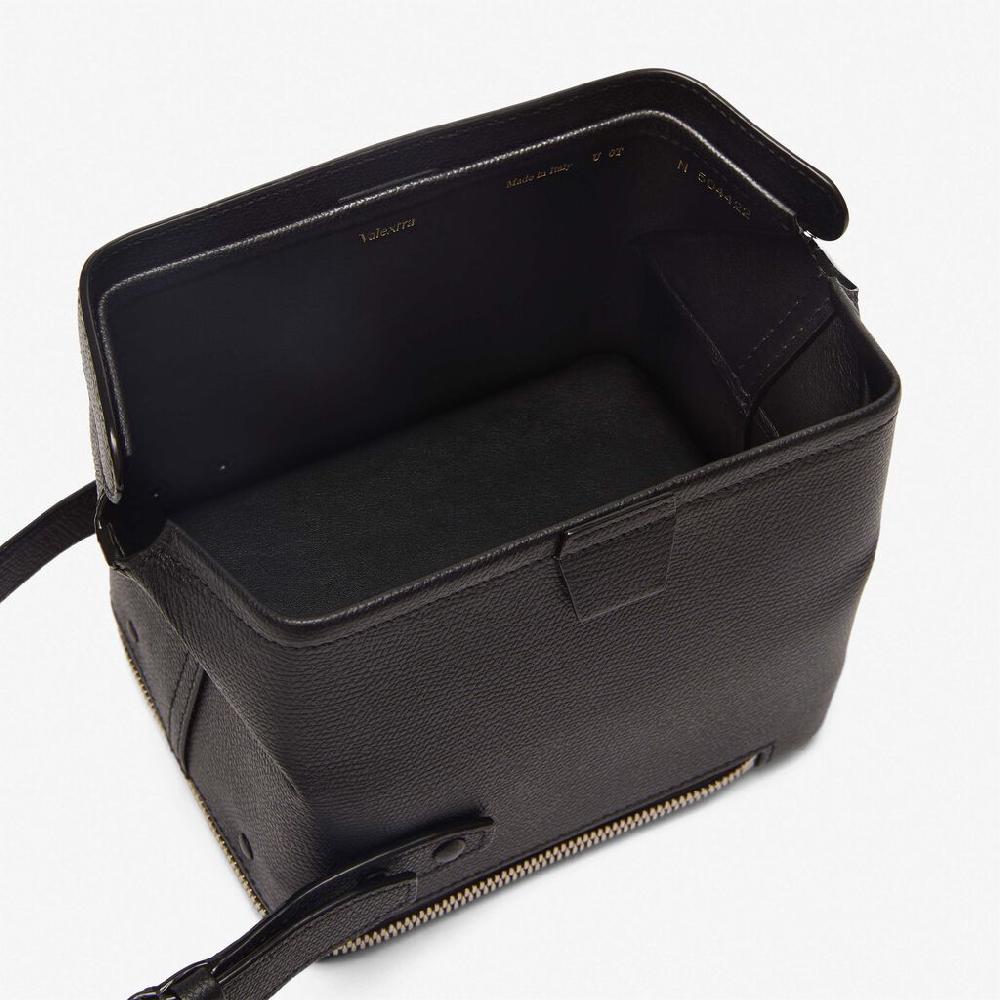 Valextra Borsa a tracolla Mini in Pelle Nera | Valextra Tric Trac Italy