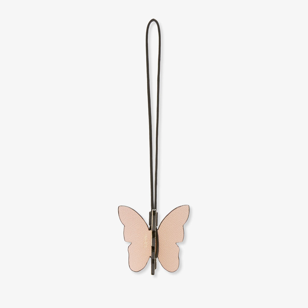 Valextra Charm Farfalla | Pelle di vitello Millepunte | Rosa Bonne Mine/Gallo Crema/Nero | Valextra
