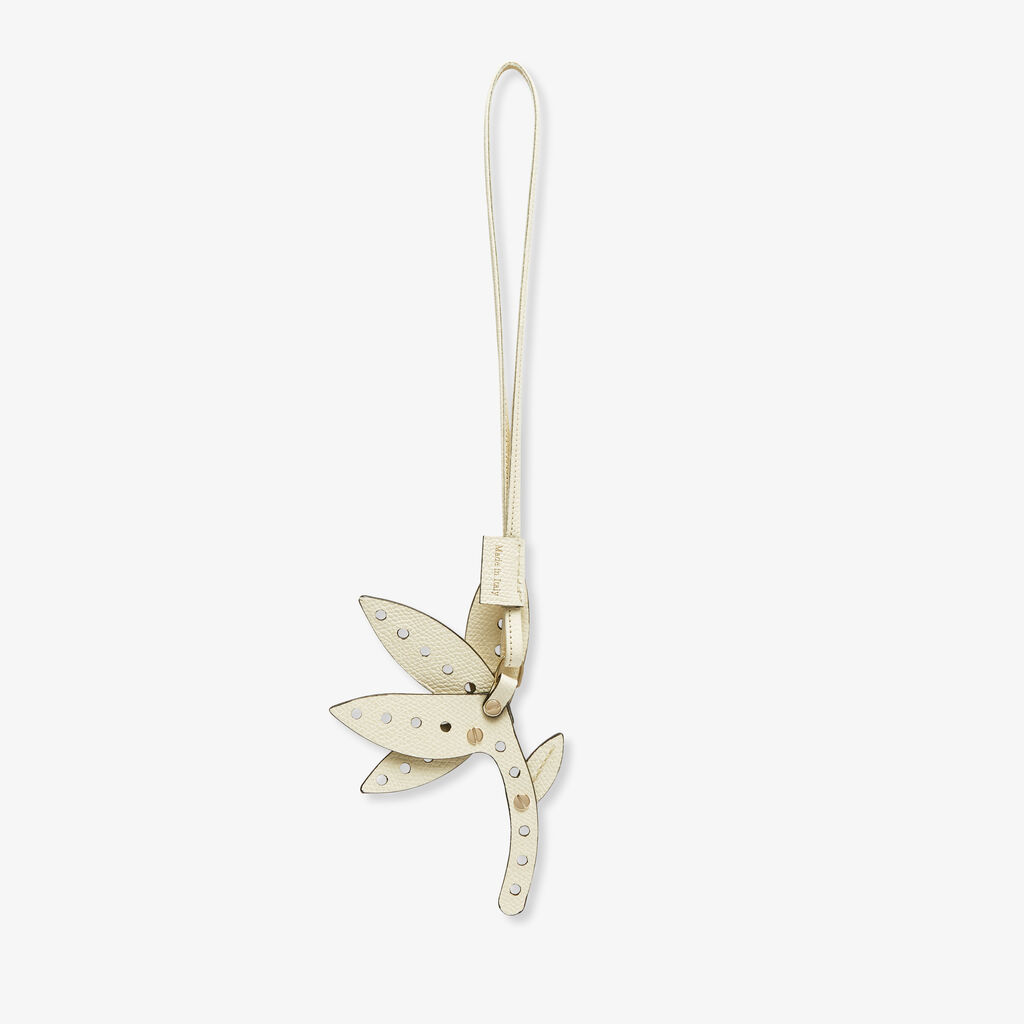 Valextra Charm Engineering Beauty Fiore | Pelle di vitello Millepunte | Bianco Pergamena | Valextra Promozione Limitata