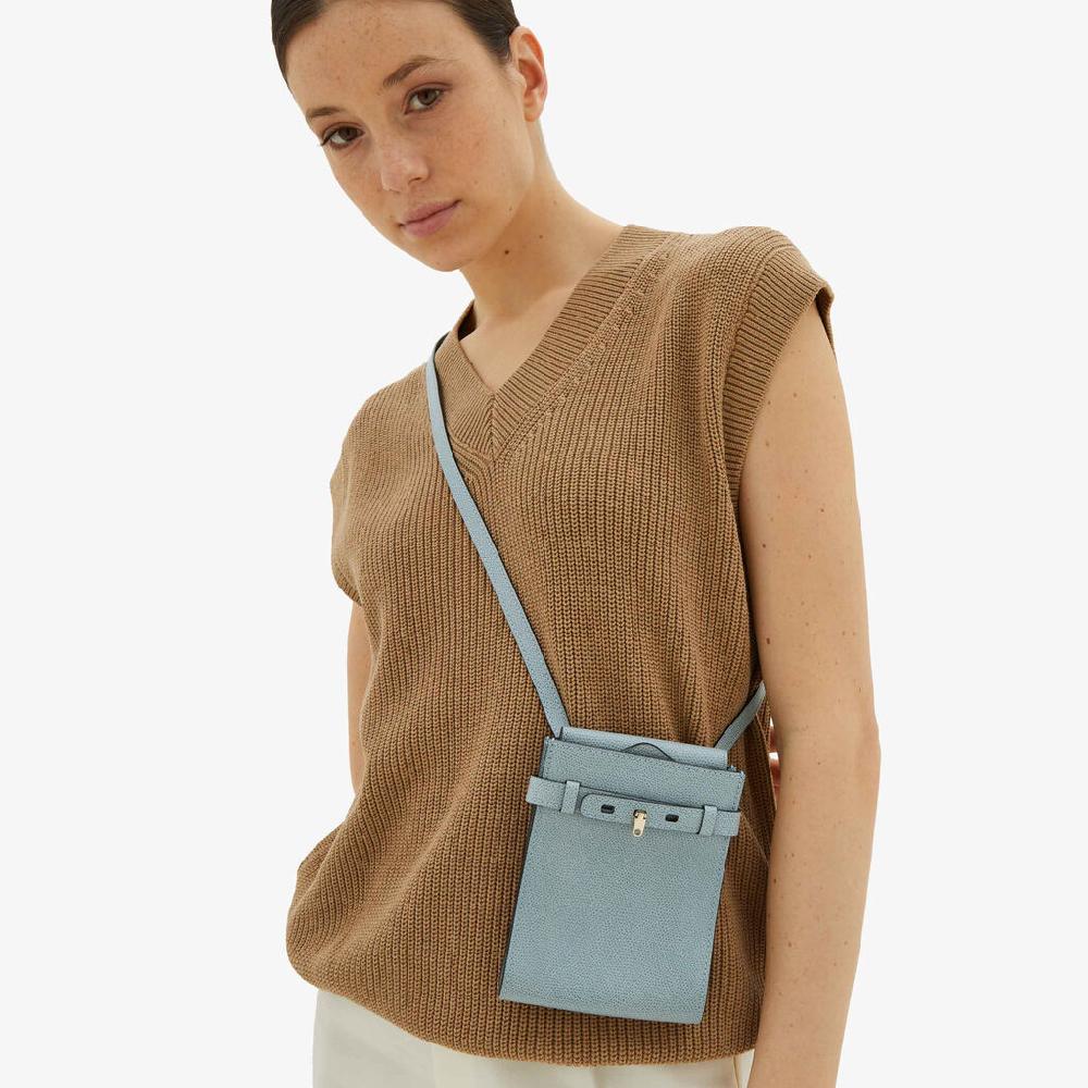 Valextra Borsa a tracolla Micro in Pelle Blu | Valextra Brera Sottocosto