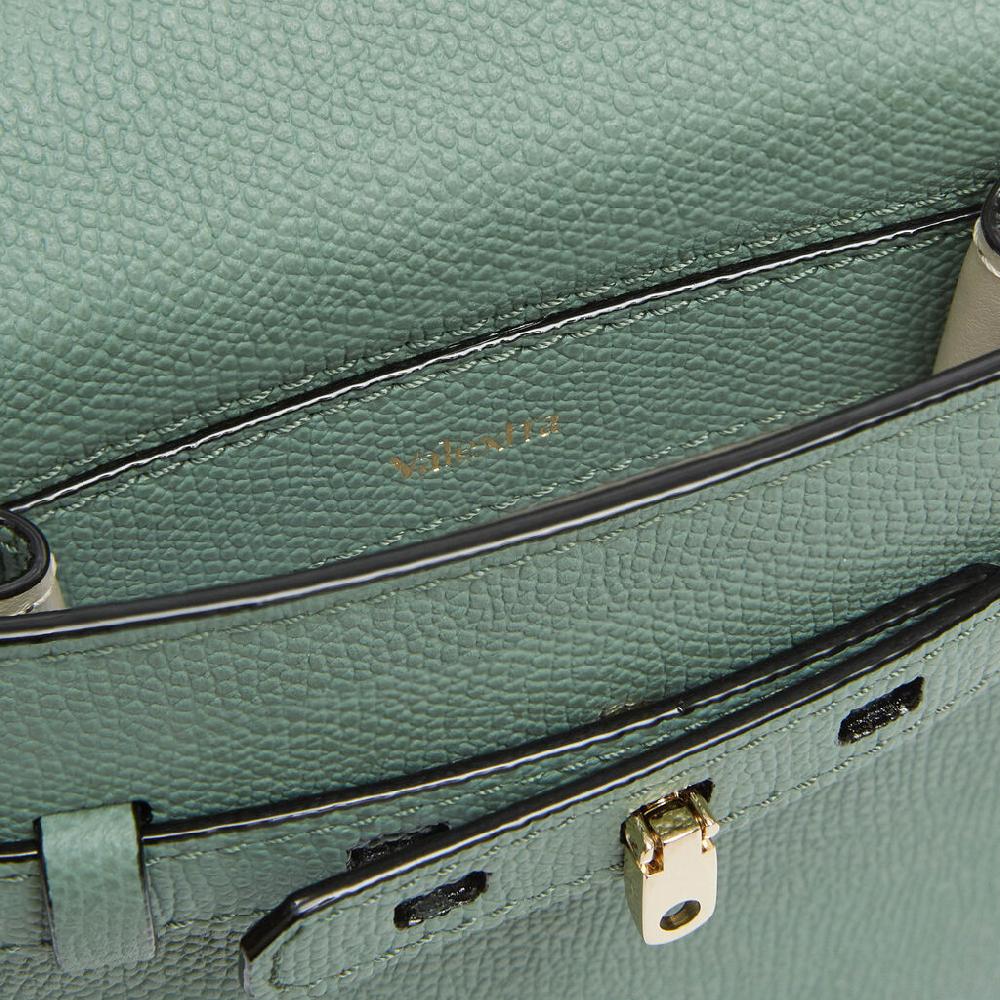Valextra Borsa a Tracolla Brera B-Tracollina Slim Micro | Pelle di vitello Millepunte | Verde Eucalipto | Valextra Novità