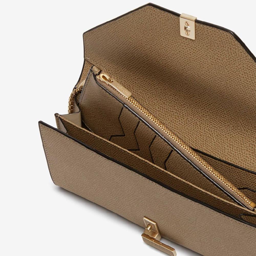 Valextra Portafoglio Iside continental | Pelle di vitello Millepunte | Marrone Tortora | Valextra Online