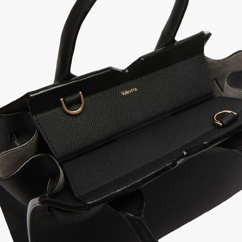 Valextra Borsetta a mano da Donna in Pelle Nera di Lusso | Valextra Saldi